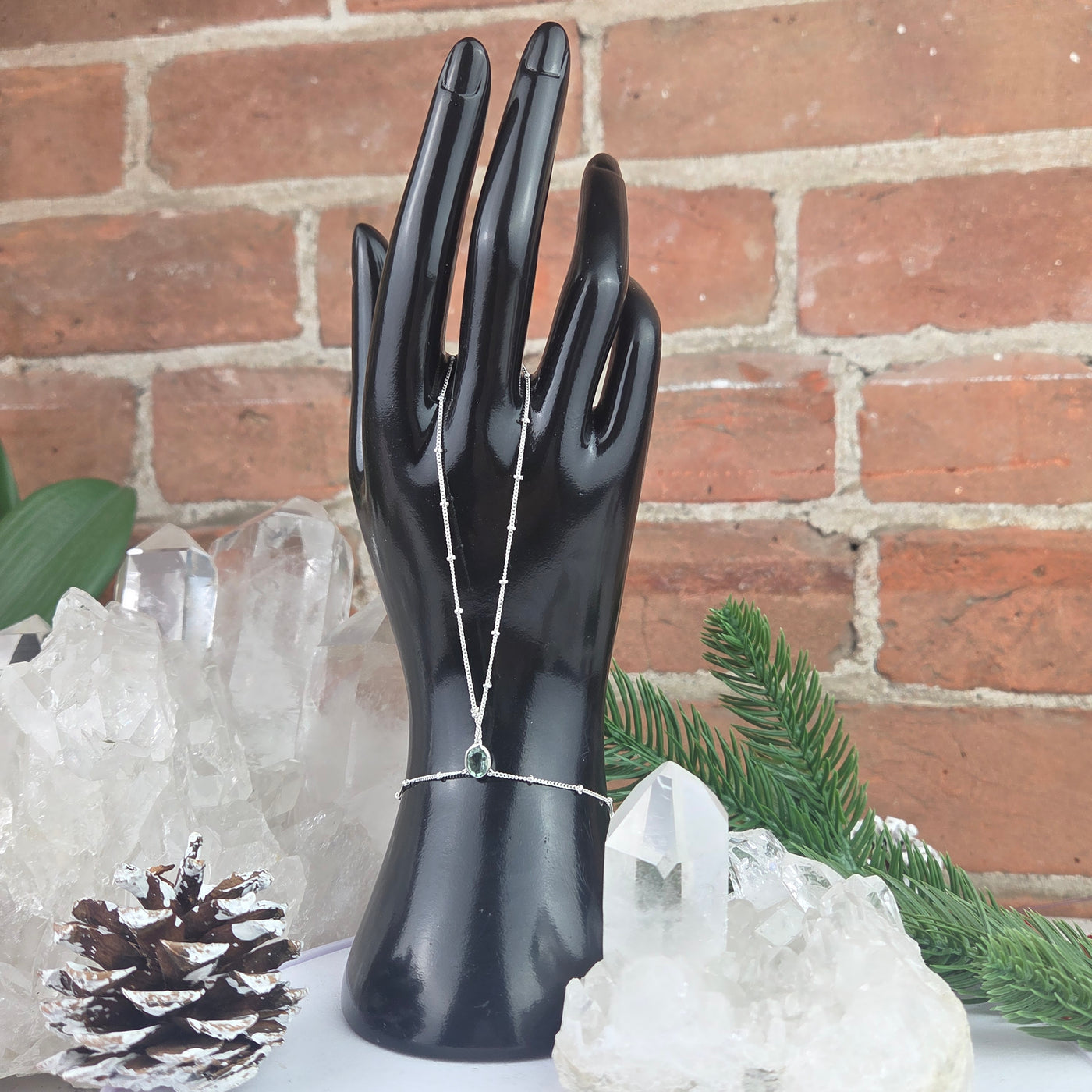 Gemstone Sterling Silver Hand Chain - Variants