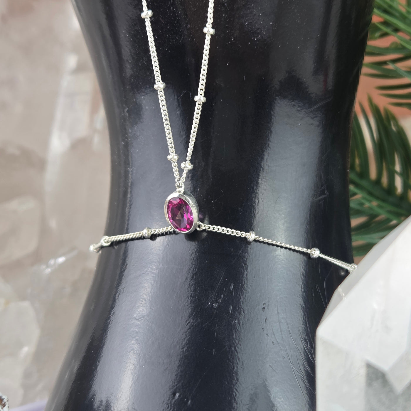 Gemstone Sterling Silver Hand Chain - Variants