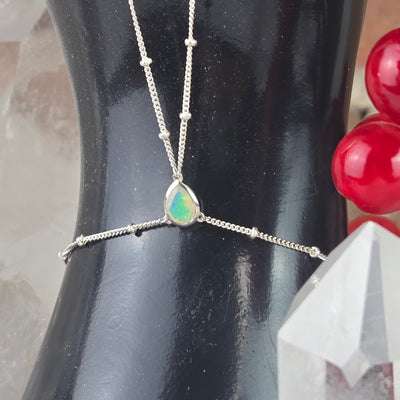 Gemstone Sterling Silver Hand Chain - Variants