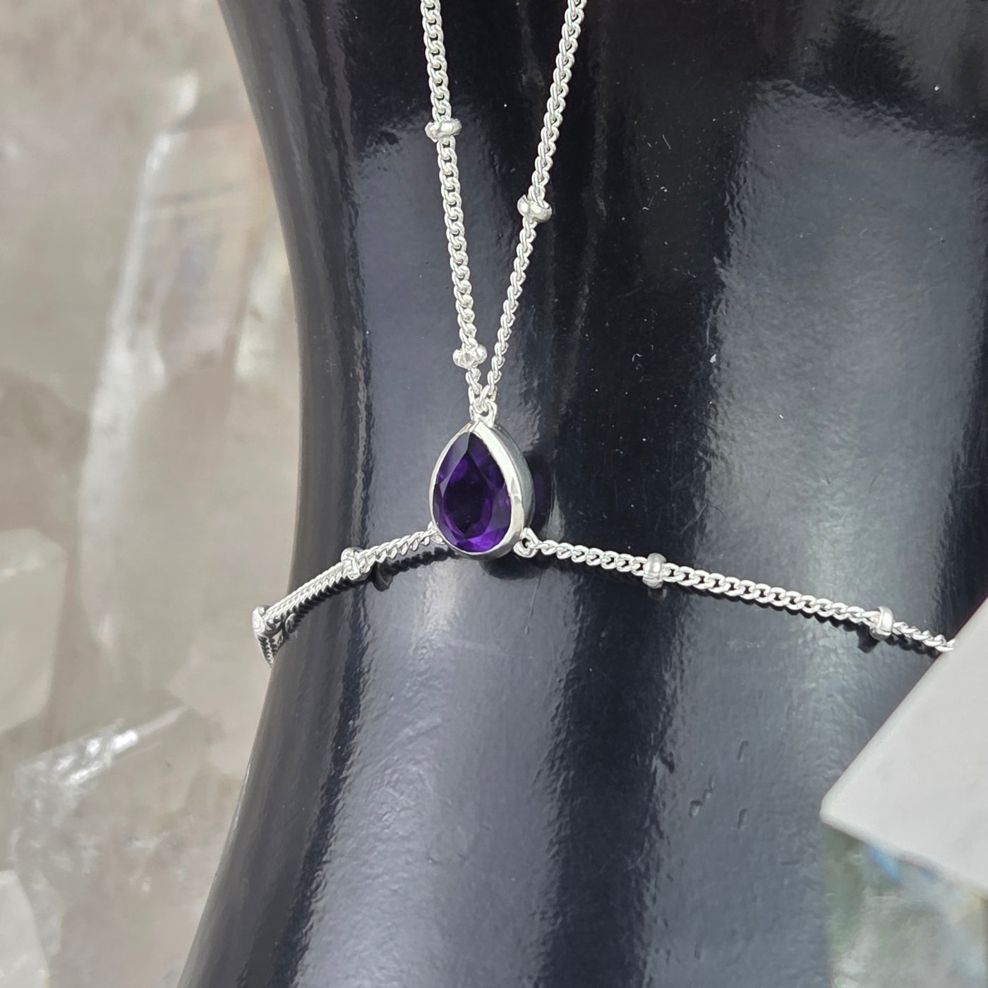 Gemstone Sterling Silver Hand Chain - Variants