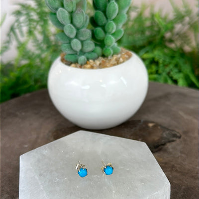 Gemstone Stud Earrings in Sterling Setting 4mm-5mm