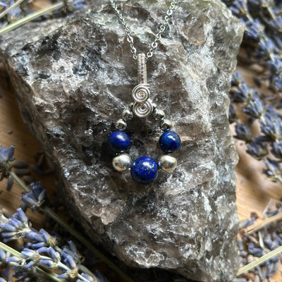 Gemstone Teardrop Wire Wrapped Necklace Variants– Artisan Made
