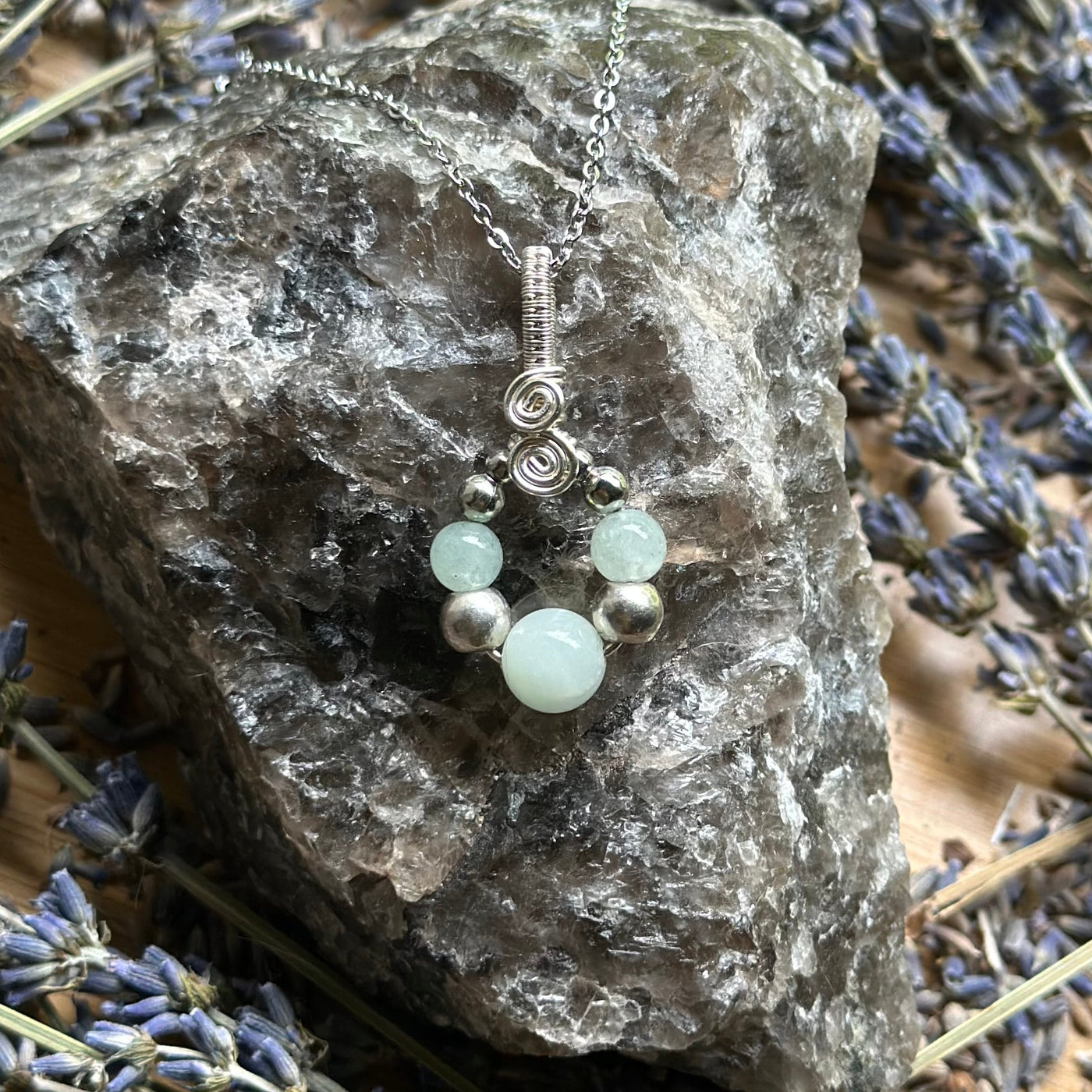 Gemstone Teardrop Wire Wrapped Necklace Variants– Artisan Made