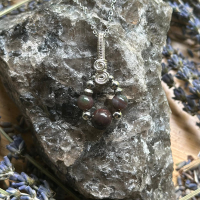 Gemstone Teardrop Wire Wrapped Necklace Variants– Artisan Made