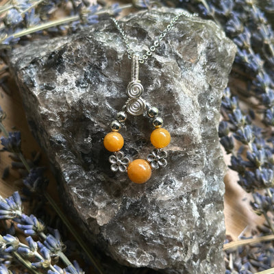 Gemstone Teardrop Wire Wrapped Necklace Variants– Artisan Made