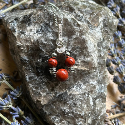 Gemstone Teardrop Wire Wrapped Necklace Variants– Artisan Made