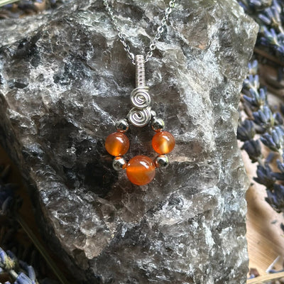 Gemstone Teardrop Wire Wrapped Necklace Variants– Artisan Made