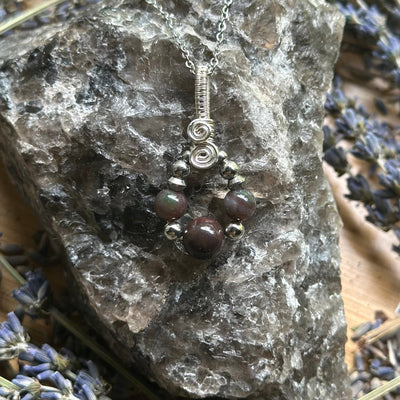 Gemstone Teardrop Wire Wrapped Necklace Variants– Artisan Made