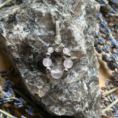 Gemstone Teardrop Wire Wrapped Necklace Variants– Artisan Made