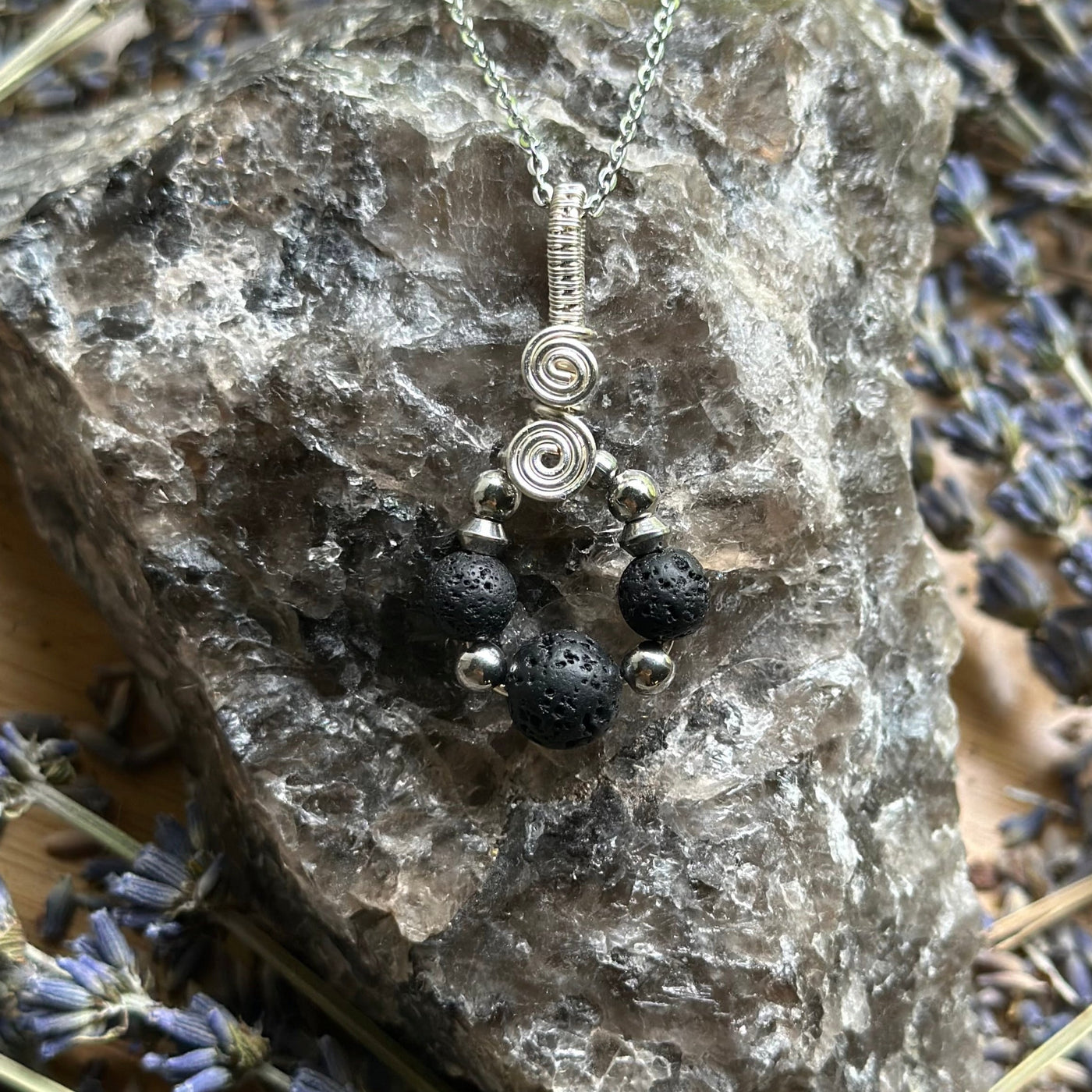 Gemstone Teardrop Wire Wrapped Necklace Variants– Artisan Made