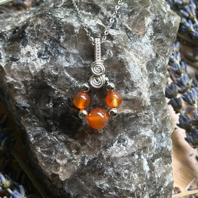 Gemstone Teardrop Wire Wrapped Necklace Variants– Artisan Made