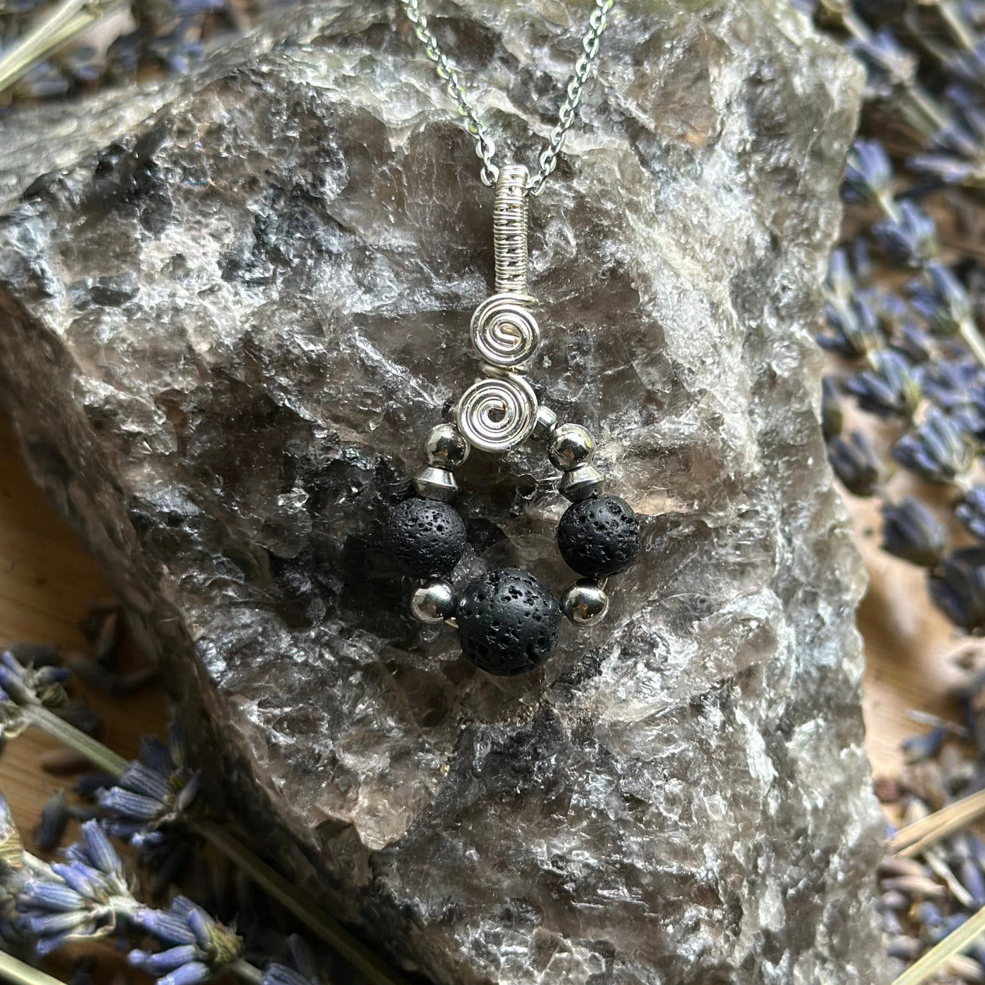Gemstone Teardrop Wire Wrapped Necklace Variants– Artisan Made