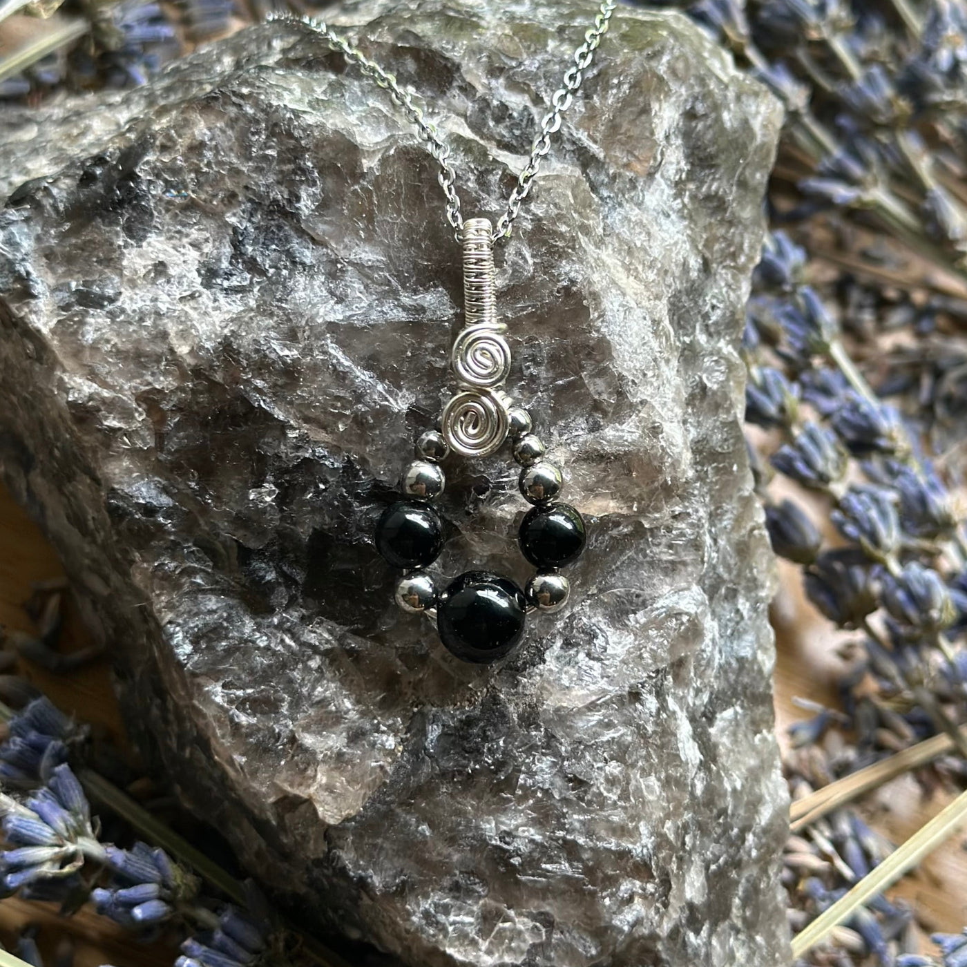 Gemstone Teardrop Wire Wrapped Necklace Variants– Artisan Made