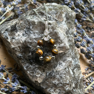 Gemstone Teardrop Wire Wrapped Necklace Variants– Artisan Made