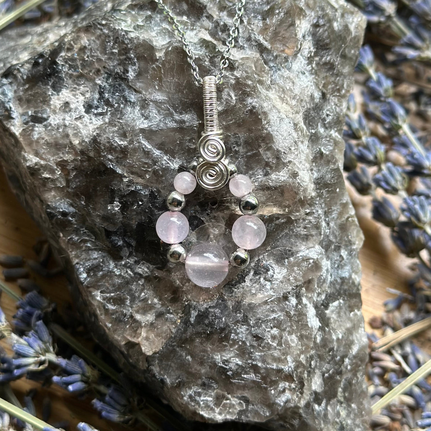 Gemstone Teardrop Wire Wrapped Necklace Variants– Artisan Made