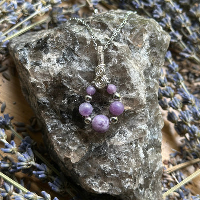 Gemstone Teardrop Wire Wrapped Necklace Variants– Artisan Made