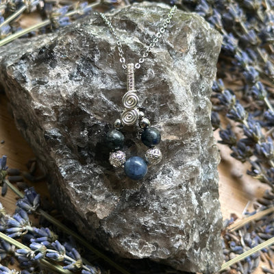 Gemstone Teardrop Wire Wrapped Necklace Variants– Artisan Made