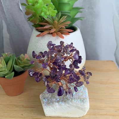 Gemstone Tree on Agate Druzy Base 2.5" x 4.5"