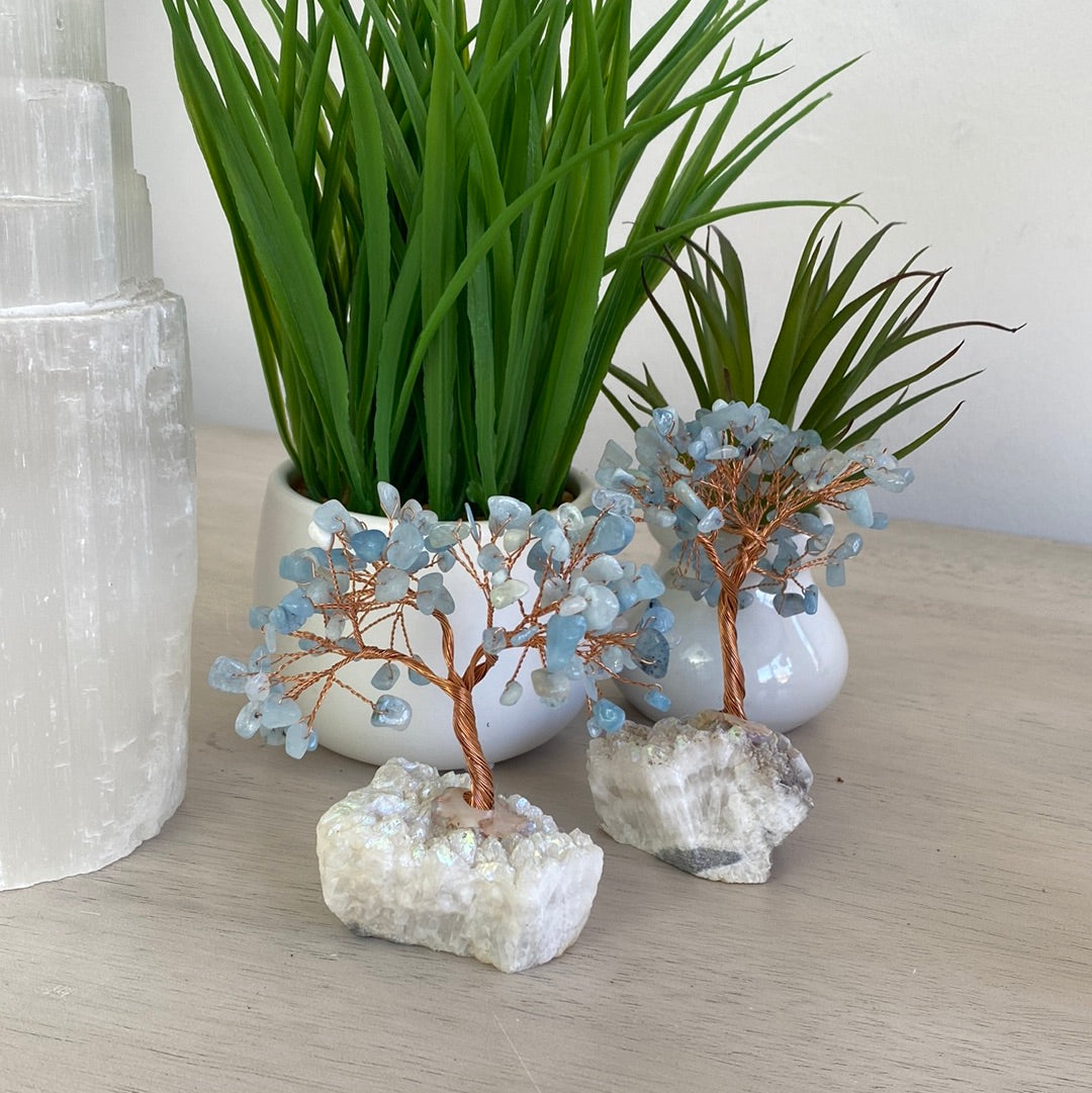 Gemstone Tree on Agate Druzy Base 2.5" x 4.5"