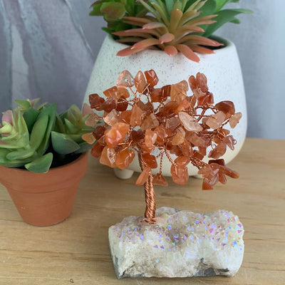 Gemstone Tree on Agate Druzy Base 2.5" x 4.5"
