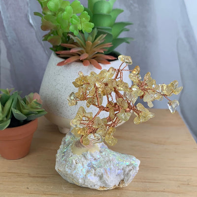 Gemstone Tree on Agate Druzy Base 2.5" x 4.5"