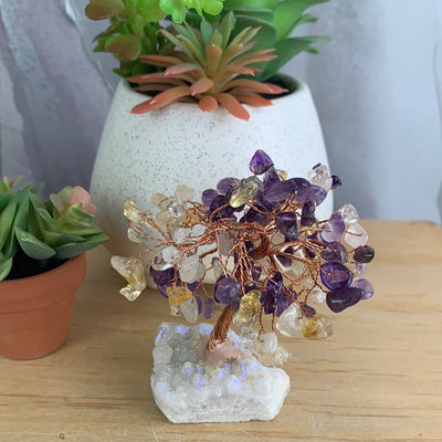 Gemstone Tree on Agate Druzy Base 2.5" x 4.5"