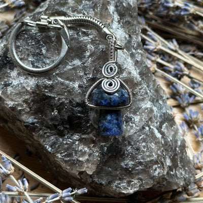 Gemstone Wire Wrapped Mushroom Fidget Spinner Keychains – Artisan Made