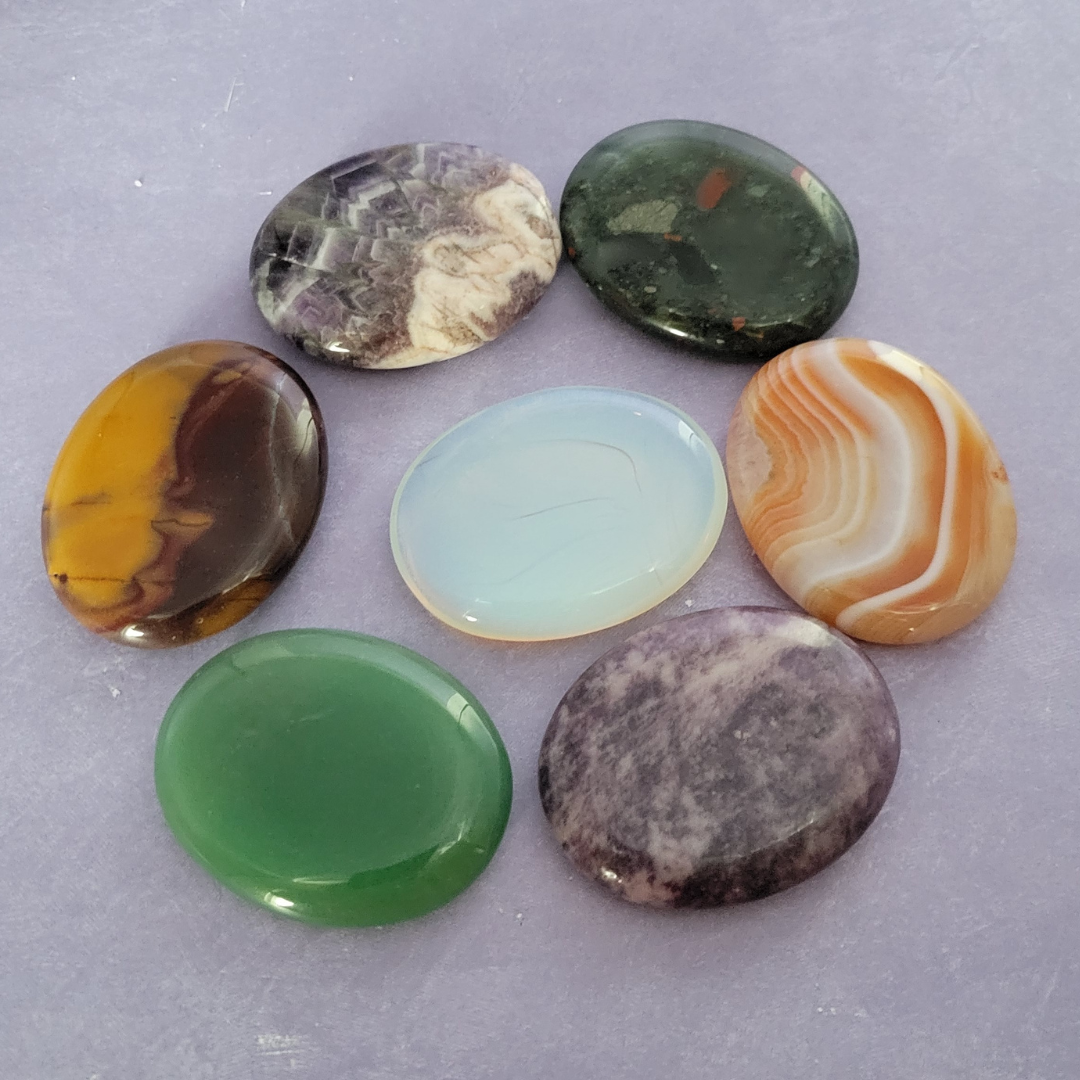 Gemstone Worry Stone 2"-Assorted