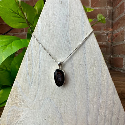Geode Mini Bezel Pendant Necklace with 16-18" Adjustable sterling silver Chain