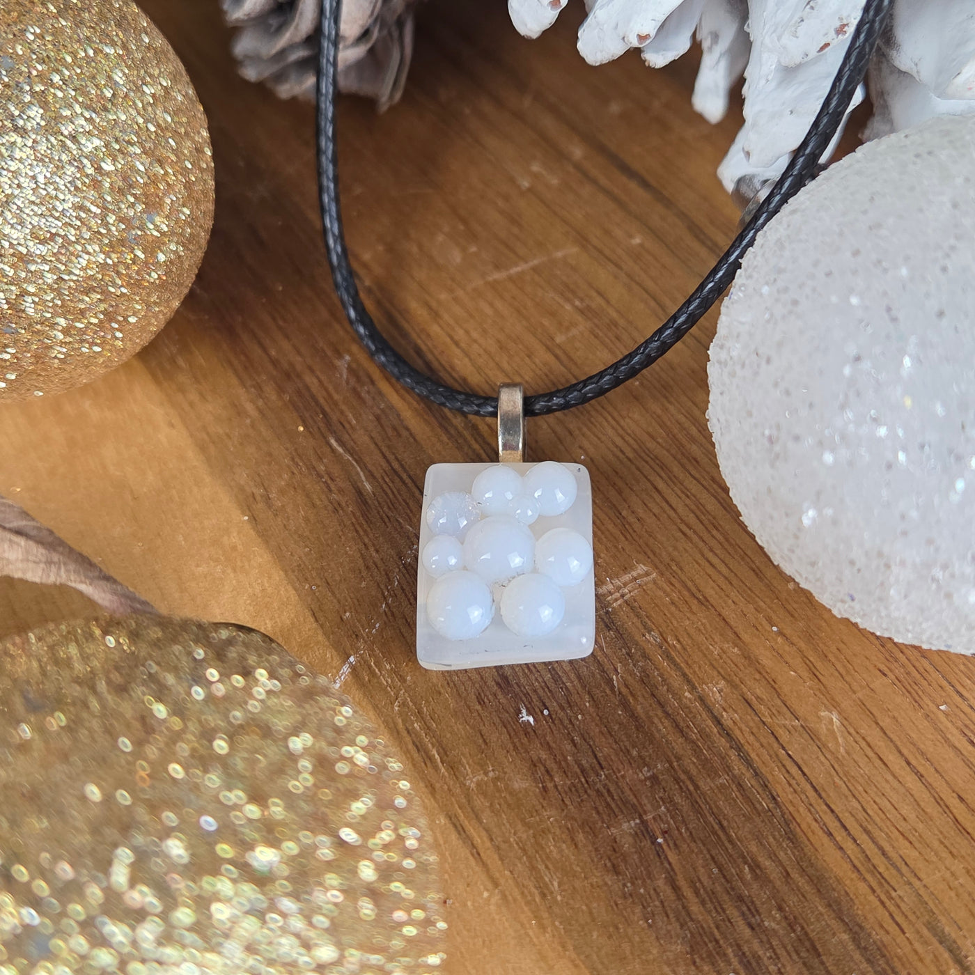 Glass Pearl Bubble Necklace- Artisan Made