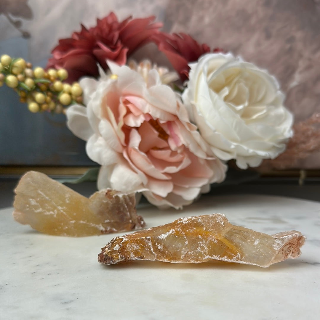 Golden Phantom Selenite Rough under 4” *Sold Individually*