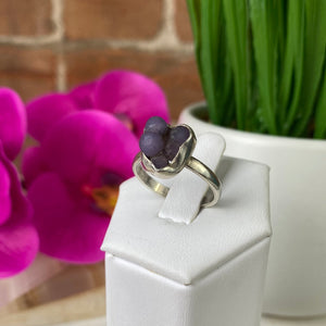 Grape Agate Cluster Ring with sterling silver sized band