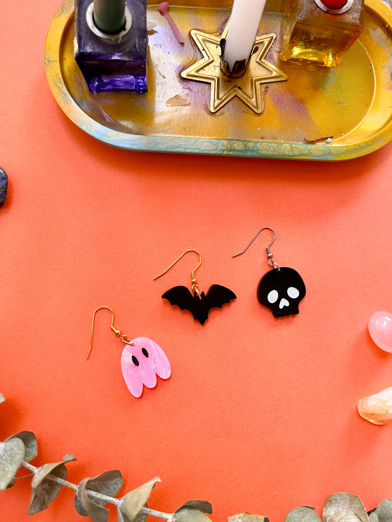 Halloween Single Charm Acrylic Earrings - Artisan Made