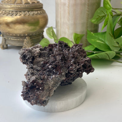 Hematite Druzy Calcite Cluster- Santa Eulalia