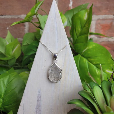 Herkimer Diamond Rough Bezel Pendant in sterling silver
