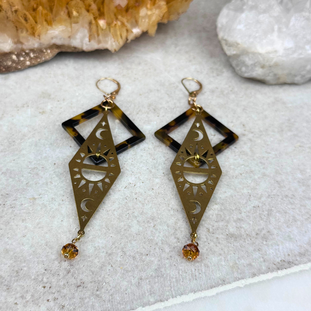 "Illuminate Your World" Topaz Swarovski Crystal Dangle Earrings - Artisan Made