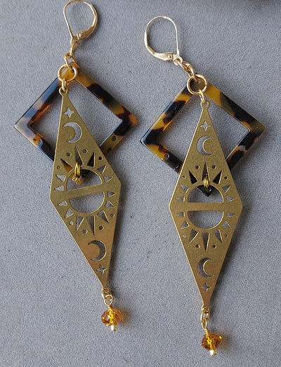 "Illuminate Your World" Topaz Swarovski Crystal Dangle Earrings - Artisan Made