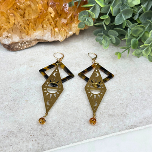 "Illuminate Your World" Topaz Swarovski Crystal Dangle Earrings - Artisan Made