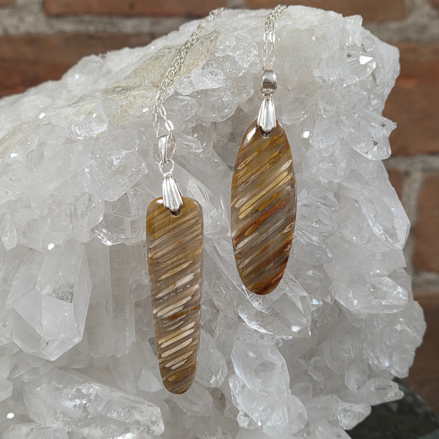 Indonesian Agatized Palmwood Pendant - Artisan Made