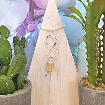 Infinity Twist silver Plated Pendant w/ Various Stones