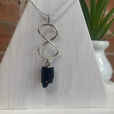 Infinity Twist silver Plated Pendant w/ Various Stones