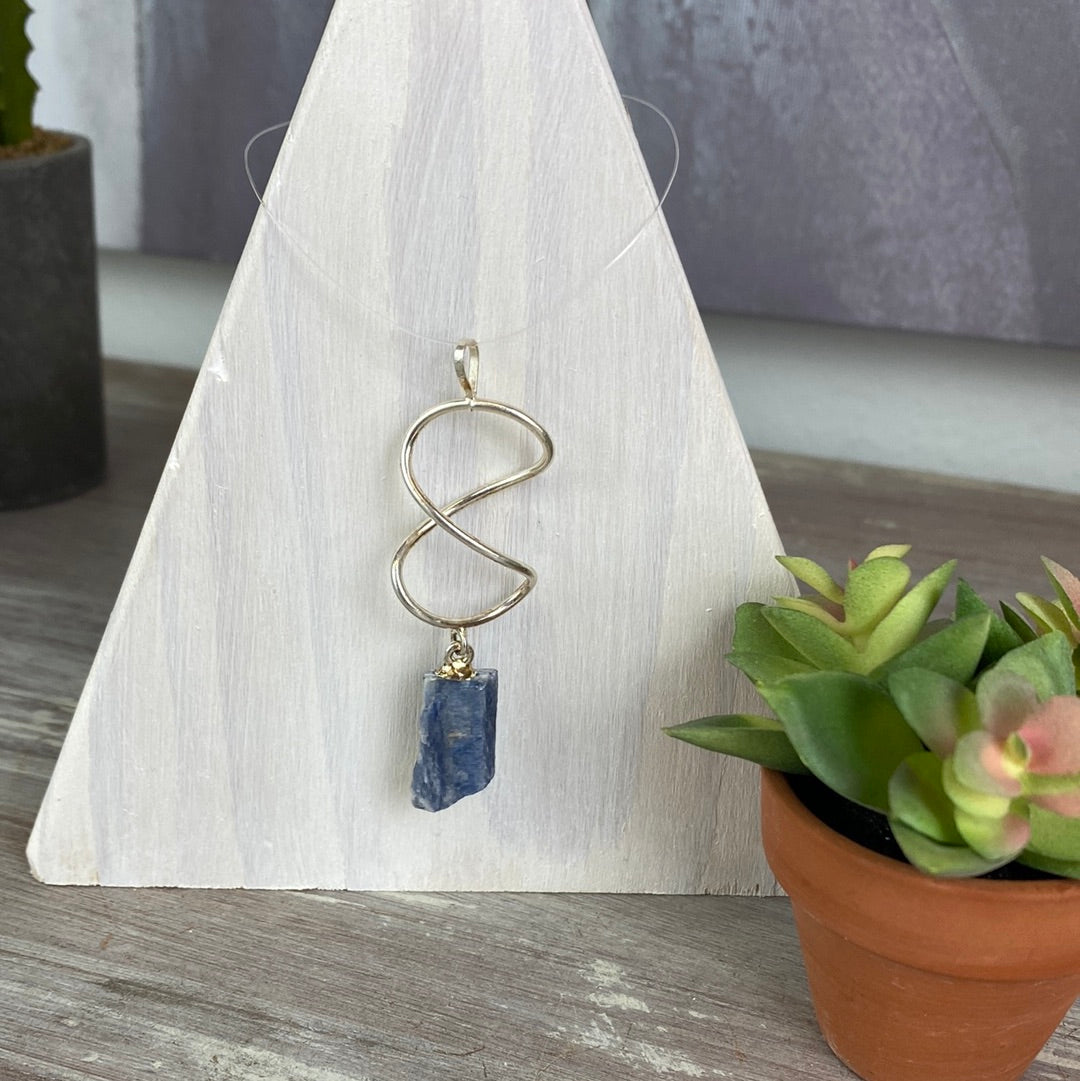 Infinity Twist silver Plated Pendant w/ Various Stones