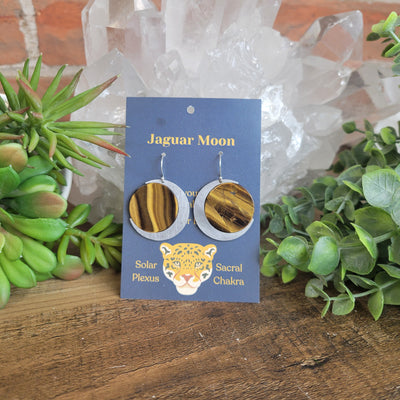 Jaguar Moon Gemstone Earrings Variants- Artisan Made