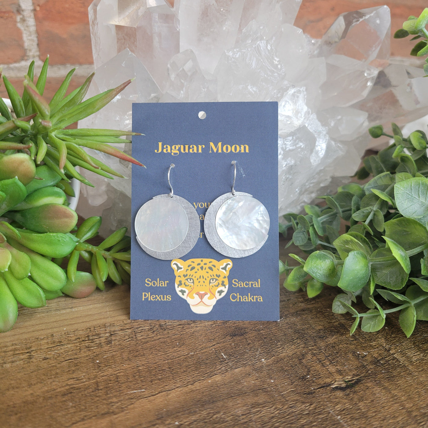 Jaguar Moon Gemstone Earrings Variants- Artisan Made