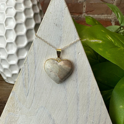 Jasper Heart 14K Gold Filled Necklace - Artisan Made