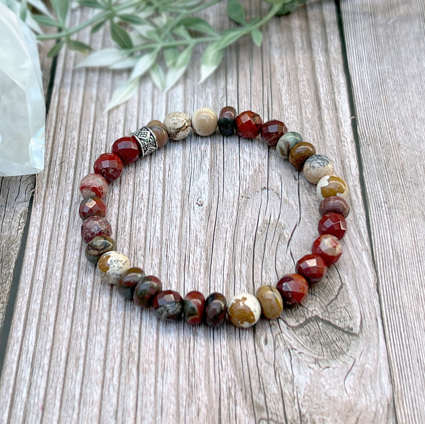 Jasper Mix Stretch Bracelet - Artisan Made