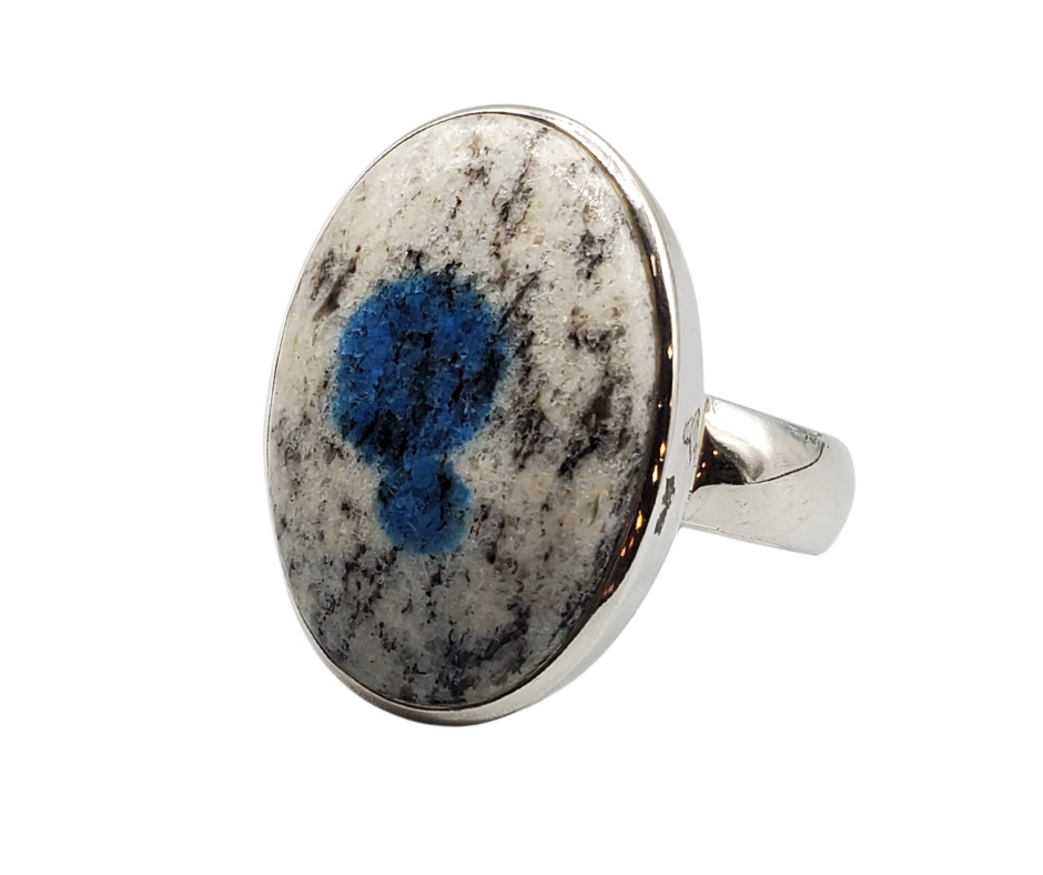 K2 Jasper Polished Ring 1" with sterling silver Sized Band
