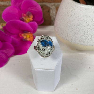 K2 Jasper Polished Ring 1" with sterling silver Sized Band