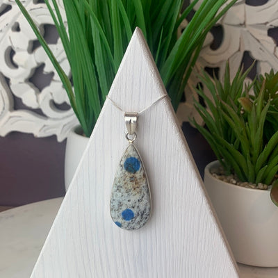 K2 Jasper sterling silver Bezel Pendant .7-1"