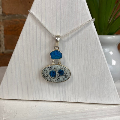 K2 Jasper w/Gemstone Accent sterling silver Pendant 1"